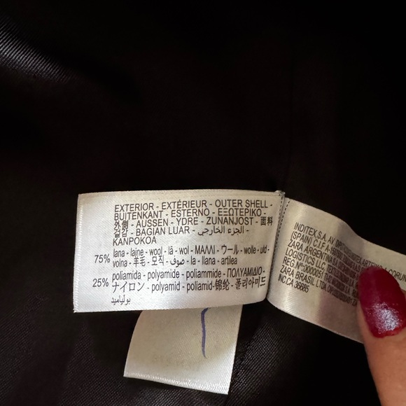 Zara NWT Manteco double- breaste black Wool coat - Picture 10 of 16